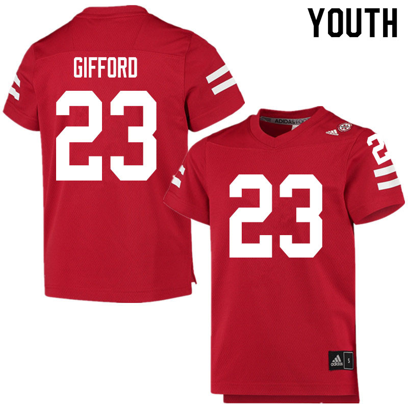 Youth #23 Isaac Gifford Nebraska Cornhuskers College Football Jerseys Sale-Scarlet - Click Image to Close